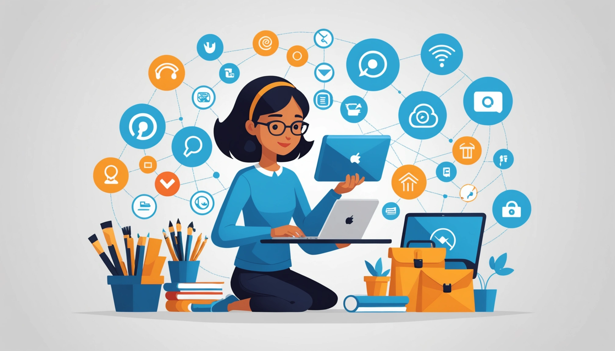 How to Extract Emails from Bing Search Results, Digital art, technology concept, abstract, clean lines, minimalist, corporate blue and white, data visualization, glowing nodes, wordpress, php, html, css