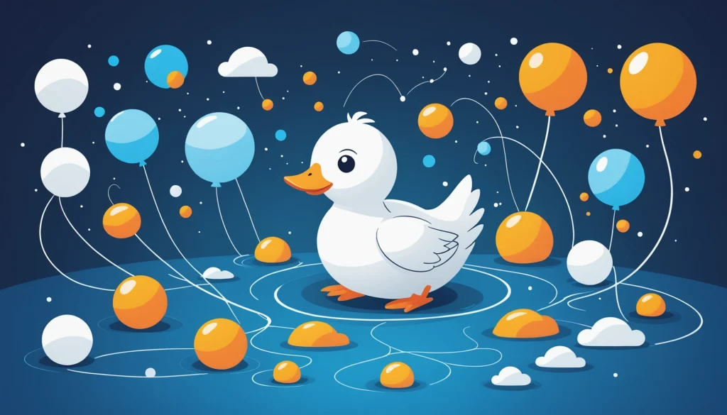 How to Find DuckDuckGo Leads, Digital art, technology concept, abstract, clean lines, minimalist, corporate blue and white, data visualization, glowing nodes, wordpress, php, html, css