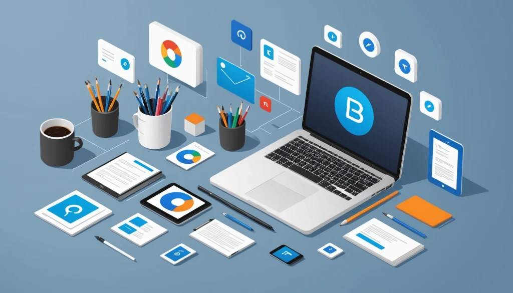 How to Find Emails in Google Docs, Digital art, technology concept, abstract, clean lines, minimalist, corporate blue and white, data visualization, glowing nodes, wordpress, php, html, css