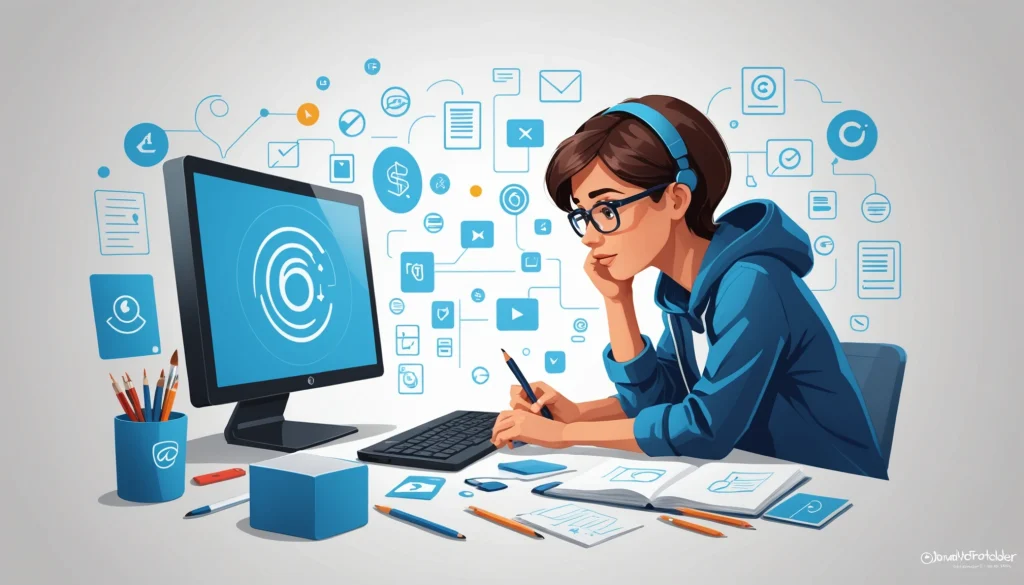 How to Find Emails in Basecamp, Digital art, technology concept, abstract, clean lines, minimalist, corporate blue and white, data visualization, glowing nodes, wordpress, php, html, css