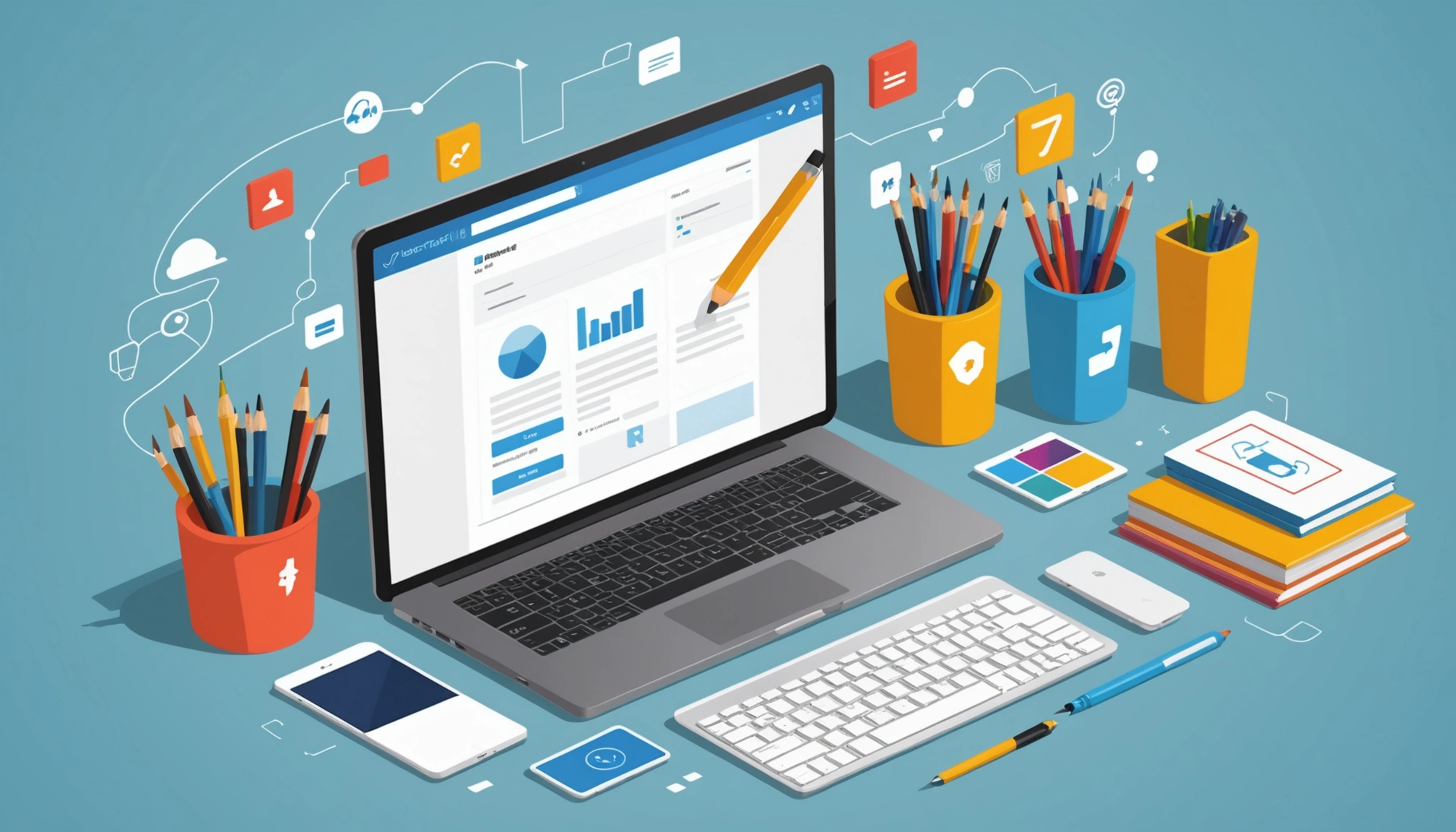 How to Scrape Emails from Zoho CRM, Digital art, technology concept, abstract, clean lines, minimalist, corporate blue and white, data visualization, glowing nodes, wordpress, php, html, css