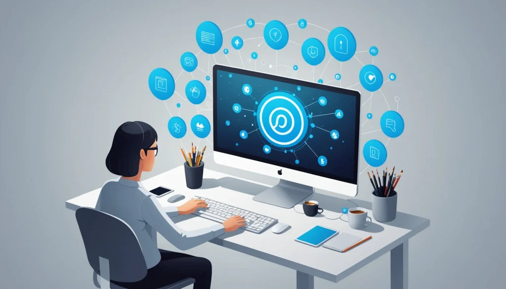How to Scrape Emails from Emma, Digital art, technology concept, abstract, clean lines, minimalist, corporate blue and white, data visualization, glowing nodes, wordpress, php, html, css