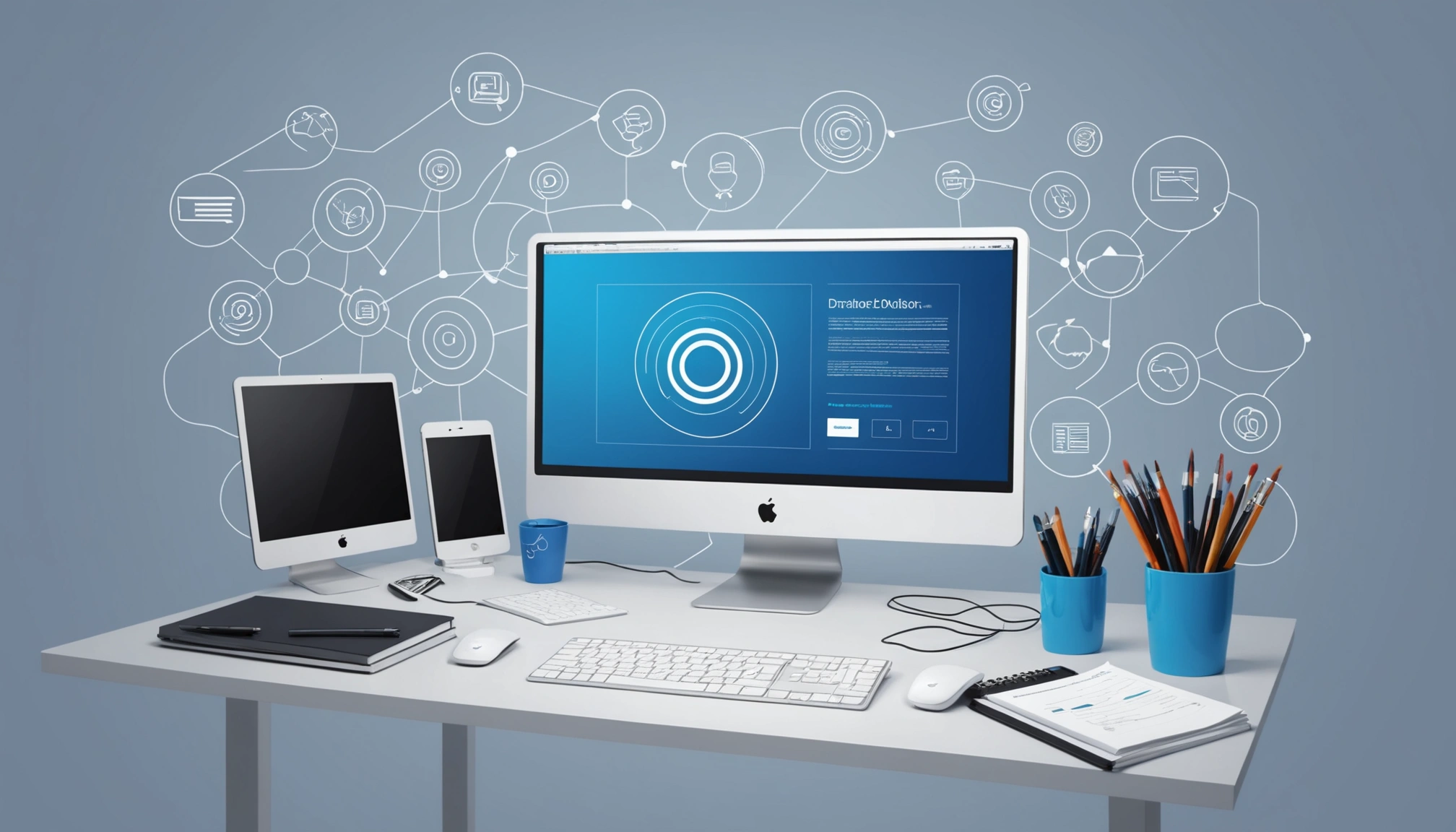 How to Extract Emails from Benchmark Email, Digital art, technology concept, abstract, clean lines, minimalist, corporate blue and white, data visualization, glowing nodes, wordpress, php, html, css