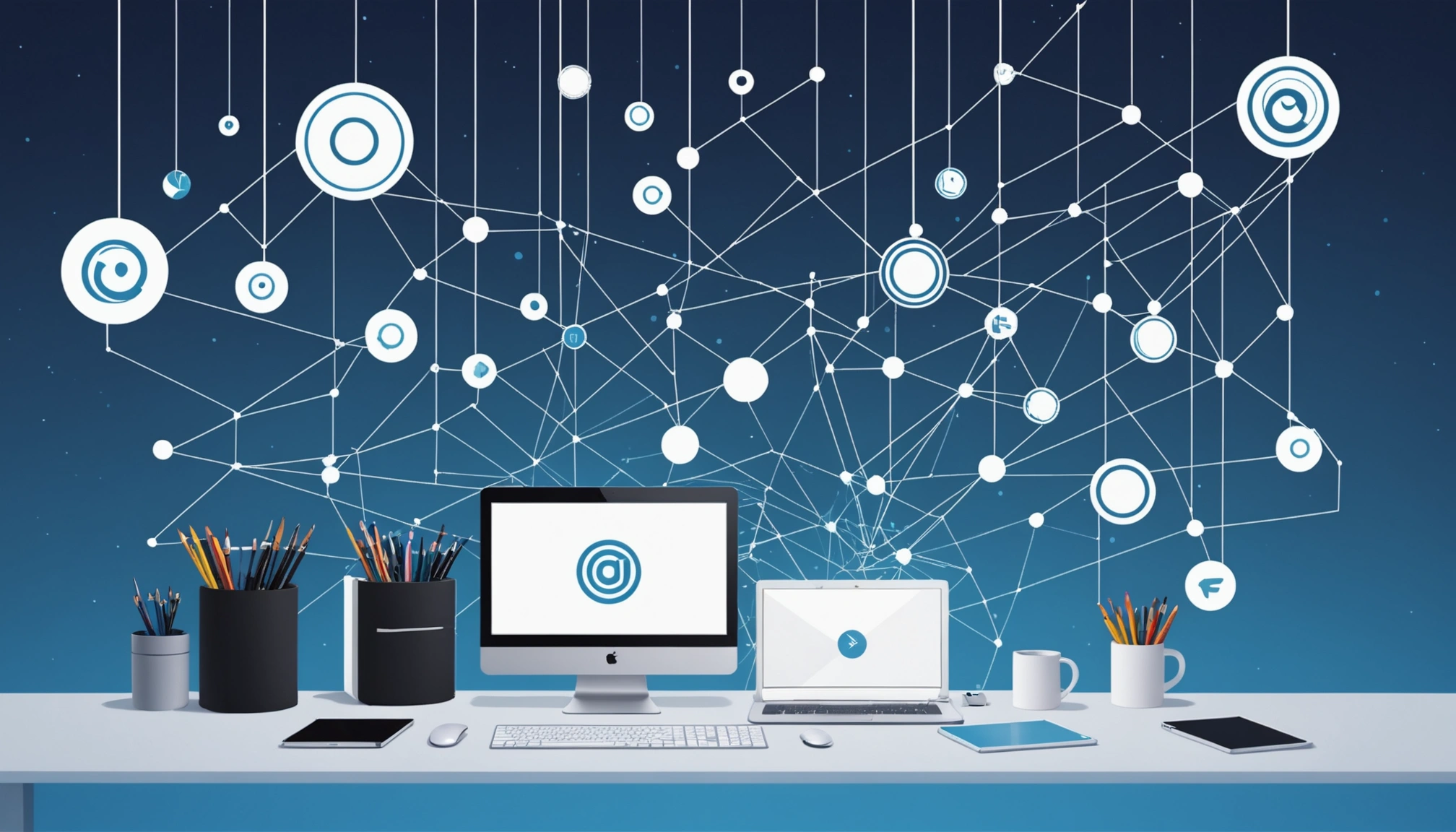 How to Find Emails in Moosend, Digital art, technology concept, abstract, clean lines, minimalist, corporate blue and white, data visualization, glowing nodes, wordpress, php, html, css