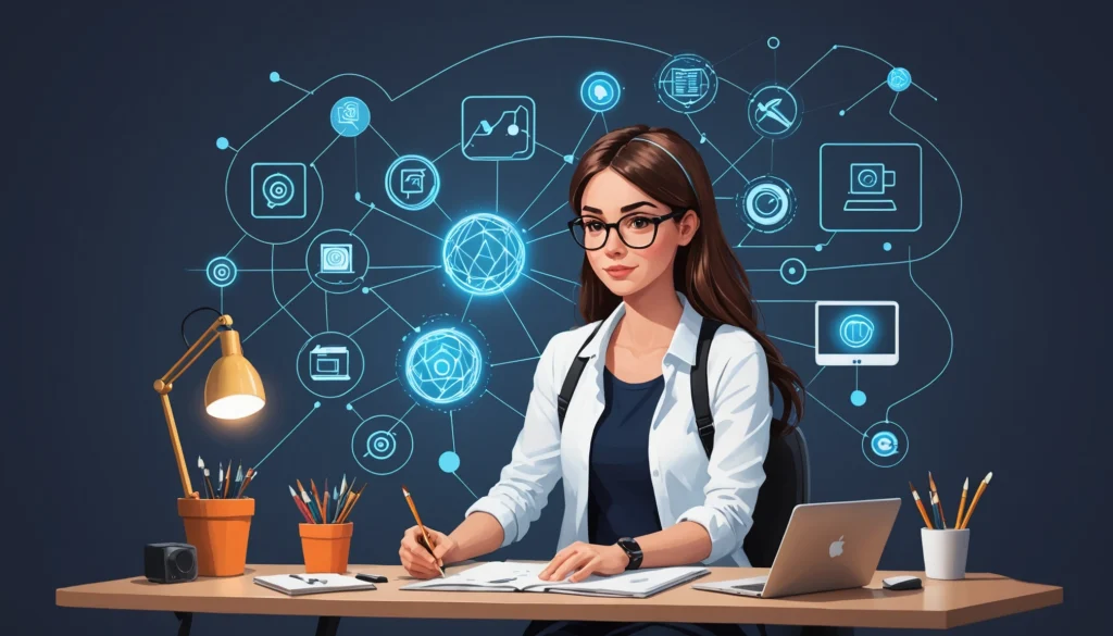 Where to Scrape Influencer Contact Information, Digital art, technology concept, abstract, clean lines, minimalist, corporate blue and white, data visualization, glowing nodes, wordpress, php, html, css