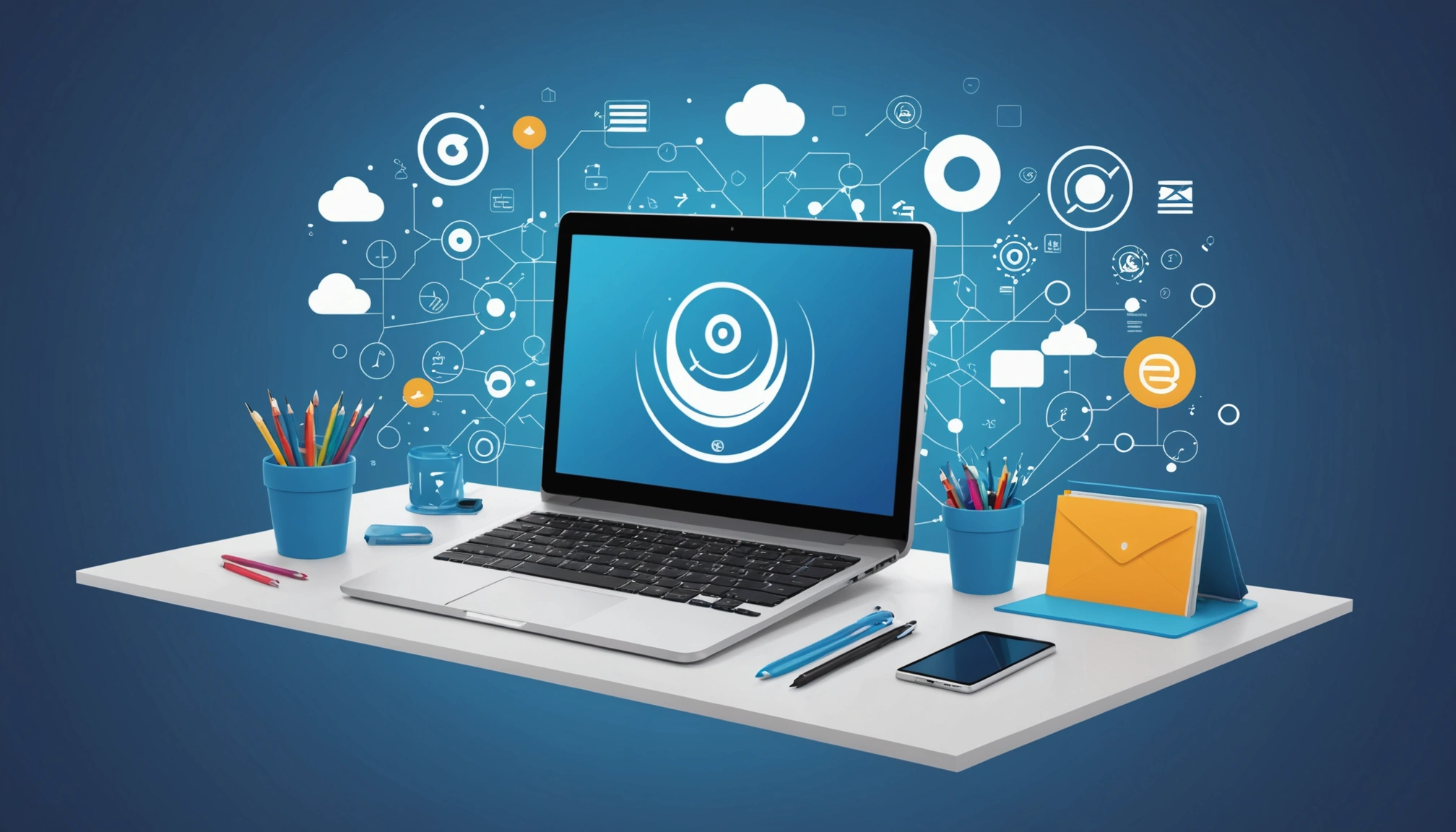 Where to Extract Emails from PDF Directories, Digital art, technology concept, abstract, clean lines, minimalist, corporate blue and white, data visualization, glowing nodes, wordpress, php, html, css