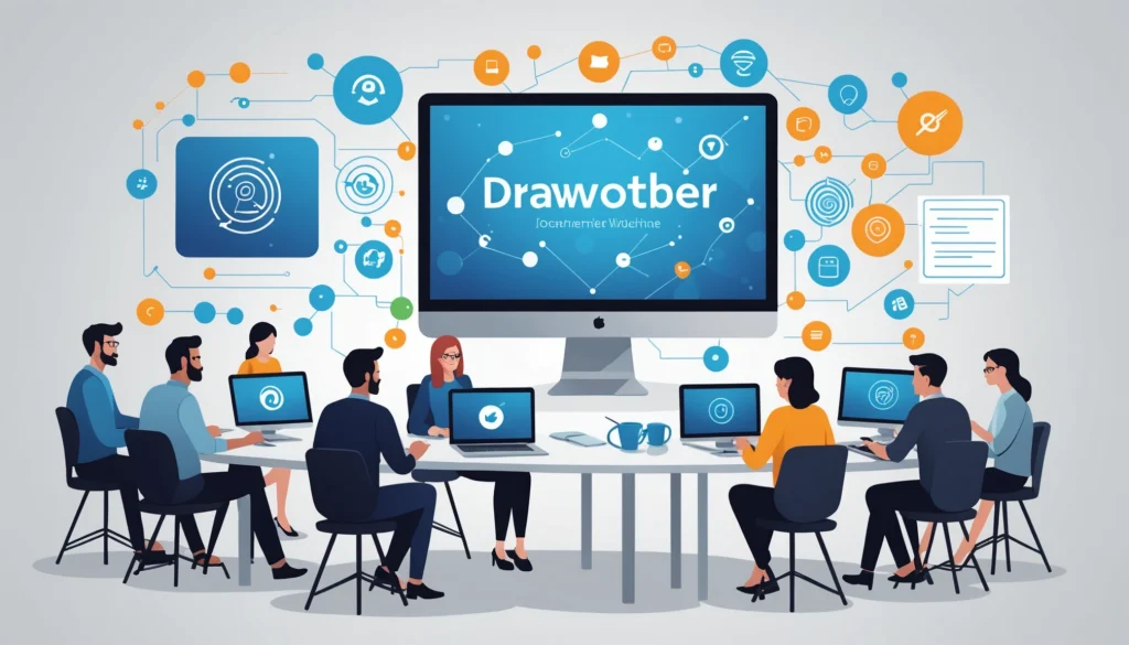 Where to Scrape Attendees of Virtual Conferences, Digital art, technology concept, abstract, clean lines, minimalist, corporate blue and white, data visualization, glowing nodes, wordpress, php, html, css