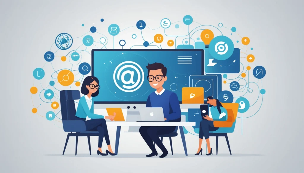 Where to Find Startup Founders Email Addresses, Digital art, technology concept, abstract, clean lines, minimalist, corporate blue and white, data visualization, glowing nodes, wordpress, php, html, css