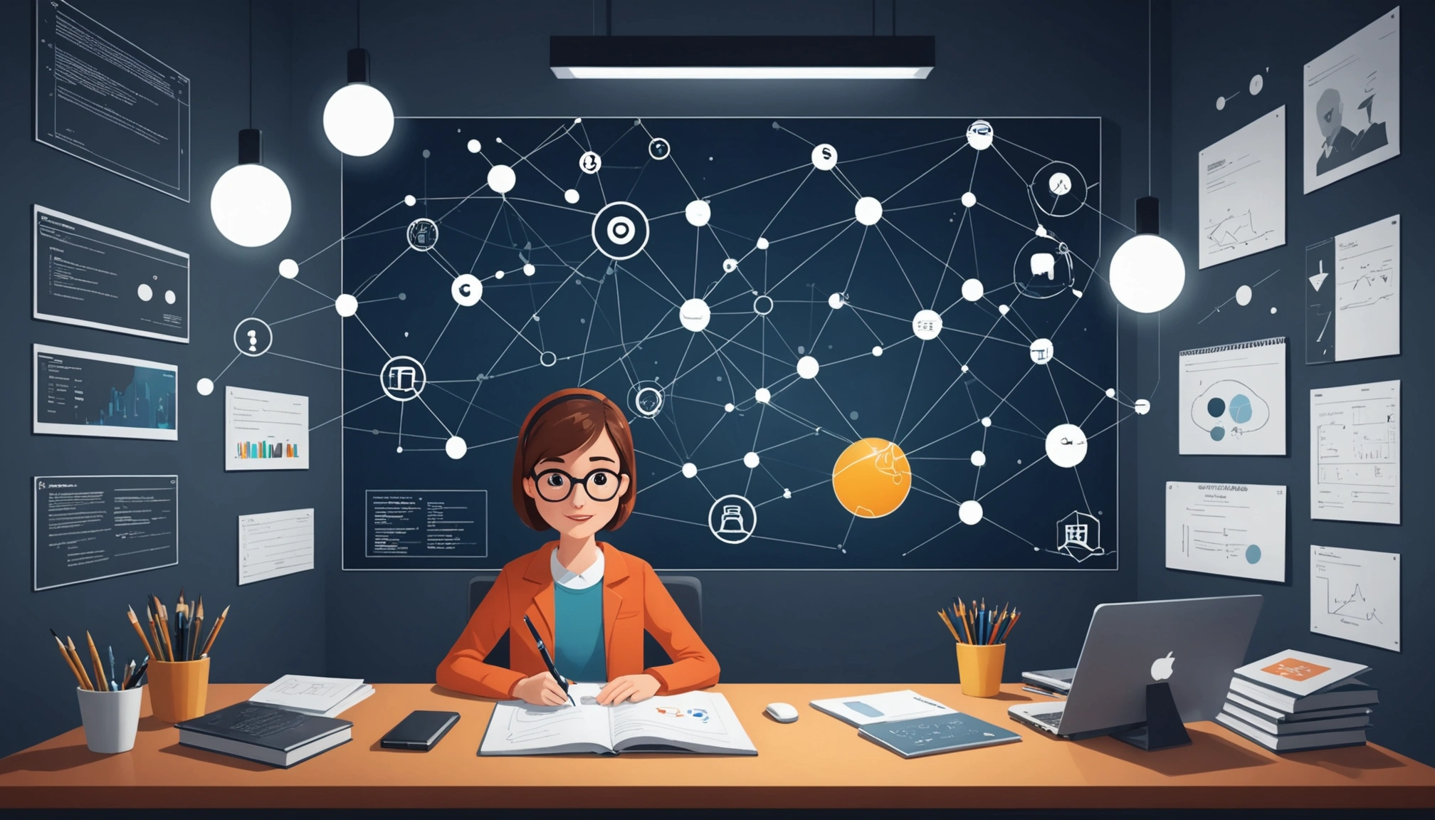 Where to Find Journalists Contact Info for PR, Digital art, technology concept, abstract, clean lines, minimalist, corporate blue and white, data visualization, glowing nodes, wordpress, php, html, css