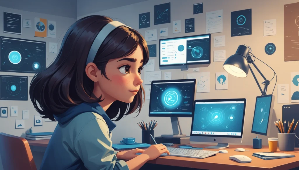 Where to Find Users of Specific Software, Digital art, technology concept, abstract, clean lines, minimalist, corporate blue and white, data visualization, glowing nodes, wordpress, php, html, css