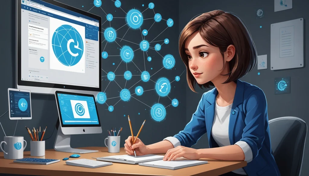 Where to Extract Emails from Thinkific Users, Digital art, technology concept, abstract, clean lines, minimalist, corporate blue and white, data visualization, glowing nodes, wordpress, php, html, css