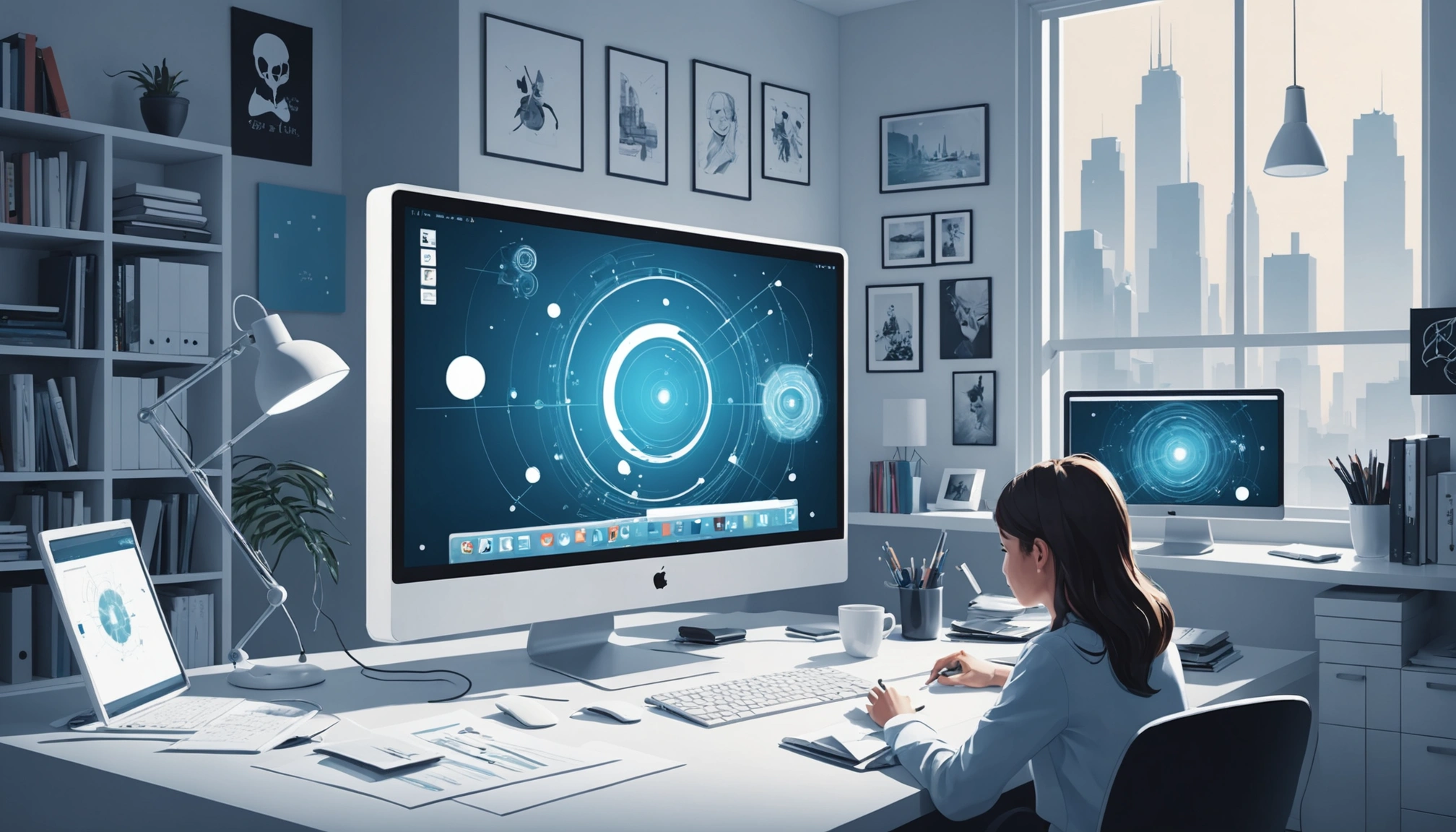 Where to Find Photographers Contact Details, Digital art, technology concept, abstract, clean lines, minimalist, corporate blue and white, data visualization, glowing nodes, wordpress, php, html, css