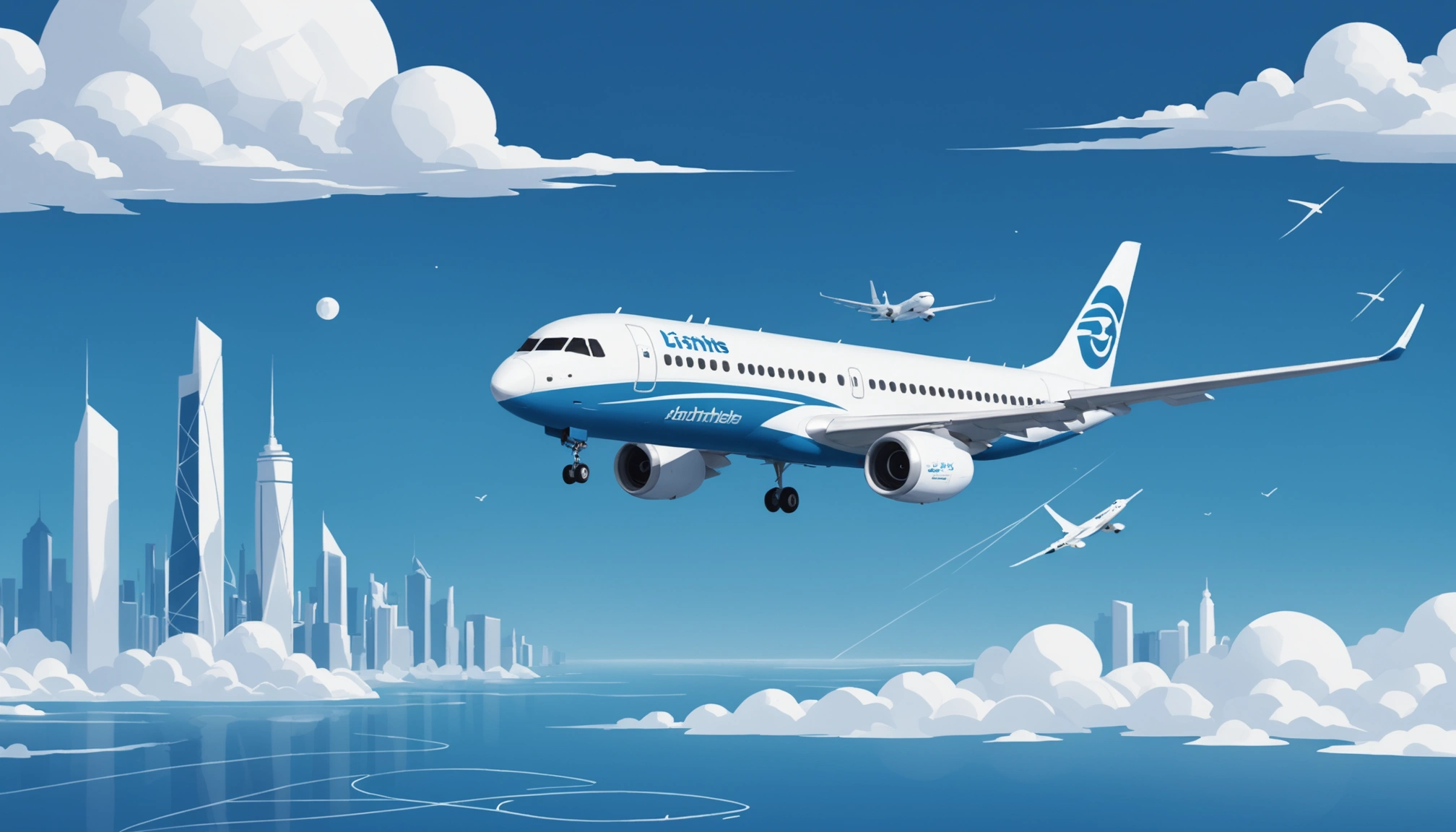 Where to Find Airlines Contact Info, Digital art, technology concept, abstract, clean lines, minimalist, corporate blue and white, data visualization, glowing nodes, wordpress, php, html, css