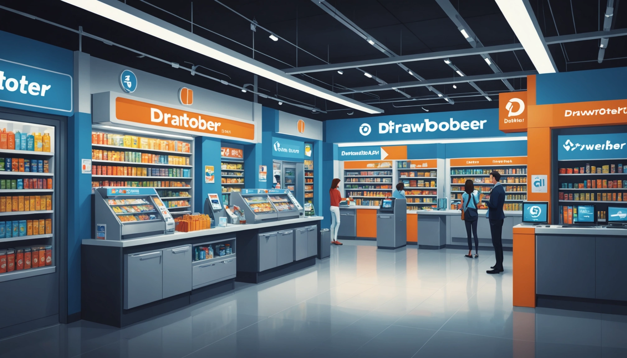 Where to Extract Leads from Convenience Stores, Digital art, technology concept, abstract, clean lines, minimalist, corporate blue and white, data visualization, glowing nodes, wordpress, php, html, css