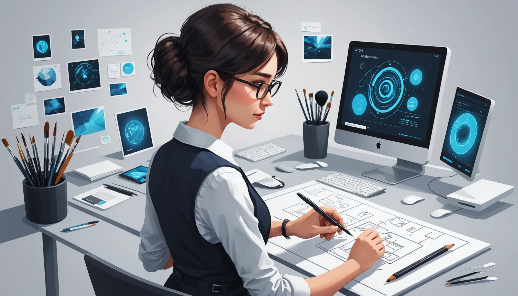 Where to Extract Leads from Nail Salons, Digital art, technology concept, abstract, clean lines, minimalist, corporate blue and white, data visualization, glowing nodes, wordpress, php, html, css