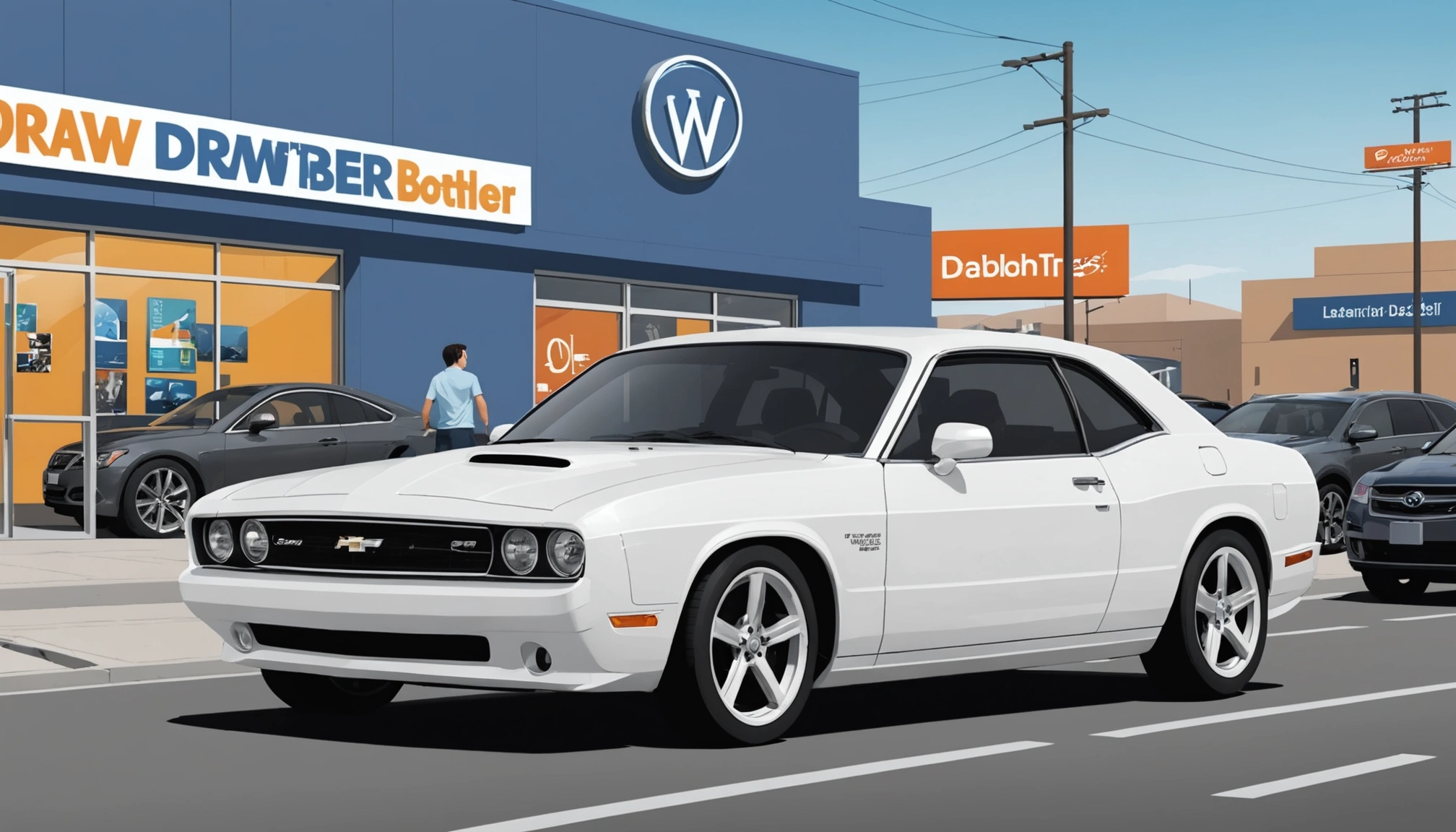 Where to Extract Leads from Car Dealerships, Digital art, technology concept, abstract, clean lines, minimalist, corporate blue and white, data visualization, glowing nodes, wordpress, php, html, css