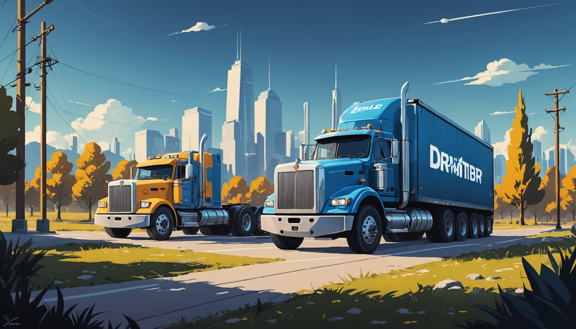 Where to Extract Leads from Trucking Companies, Digital art, technology concept, abstract, clean lines, minimalist, corporate blue and white, data visualization, glowing nodes, wordpress, php, html, css