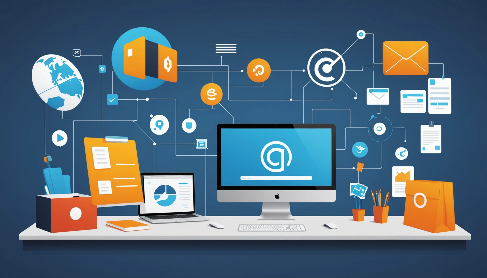 Where to Scrape Freight Forwarders Emails, Digital art, technology concept, abstract, clean lines, minimalist, corporate blue and white, data visualization, glowing nodes, wordpress, php, html, css