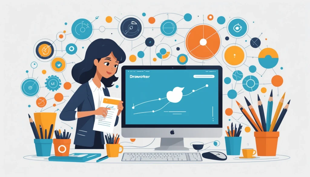 Pros and Cons of Scraping for Competitive Analysis, Digital art, technology concept, abstract, clean lines, minimalist, corporate blue and white, data visualization, glowing nodes, wordpress, php, html, css